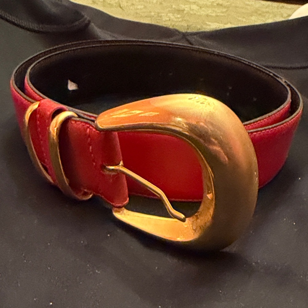Jacqueline Ferrar Red Leather Belt